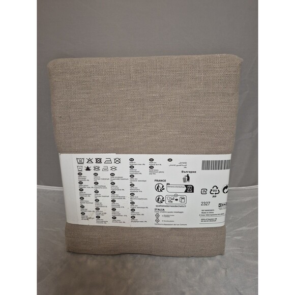 Ikea AINA Pillow Cushion Cover 100% Linen w/Ribbons Tie 20" x 20", Beige - NEW - Picture 2 of 3